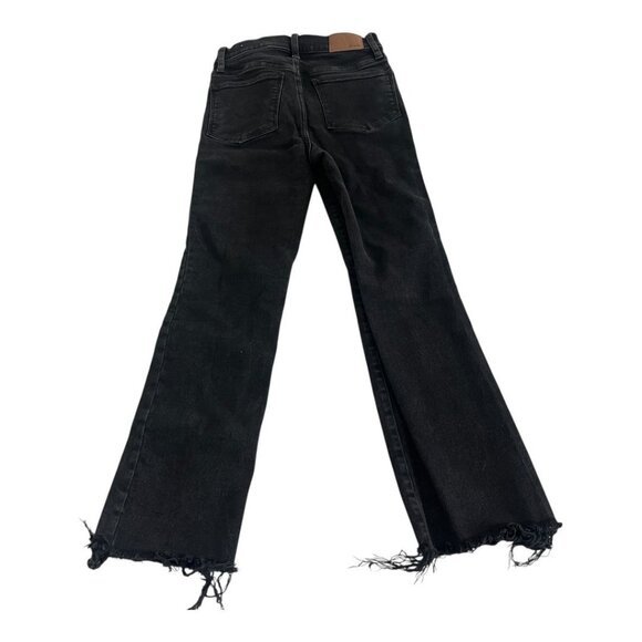 Madewell Cali Demi-Boot Jeans Black Wash Raw-Hem Edition Zipper Pockets Size 26 - Picture 4 of 7